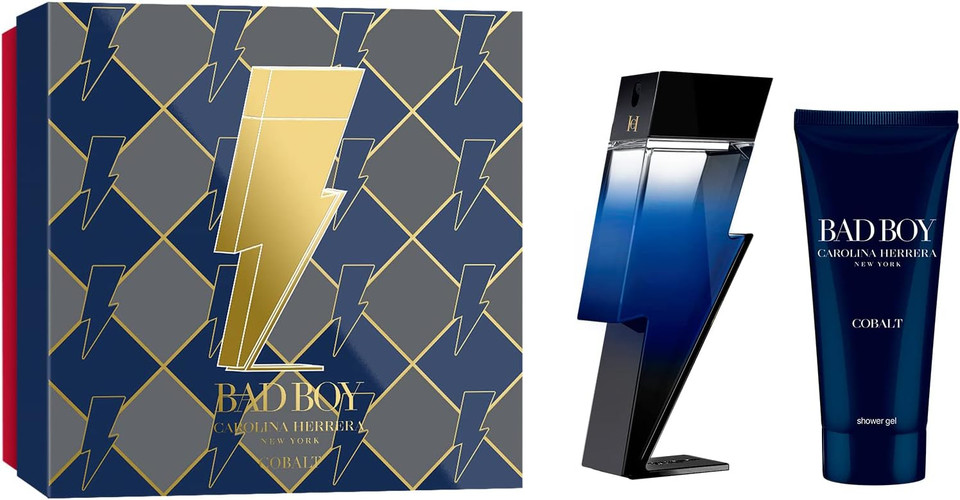 Carolina Herrera Bad Boy Cobalt 2 Piece Gift Set: Eau De Parfum 100ml - Shower Gel 100ml