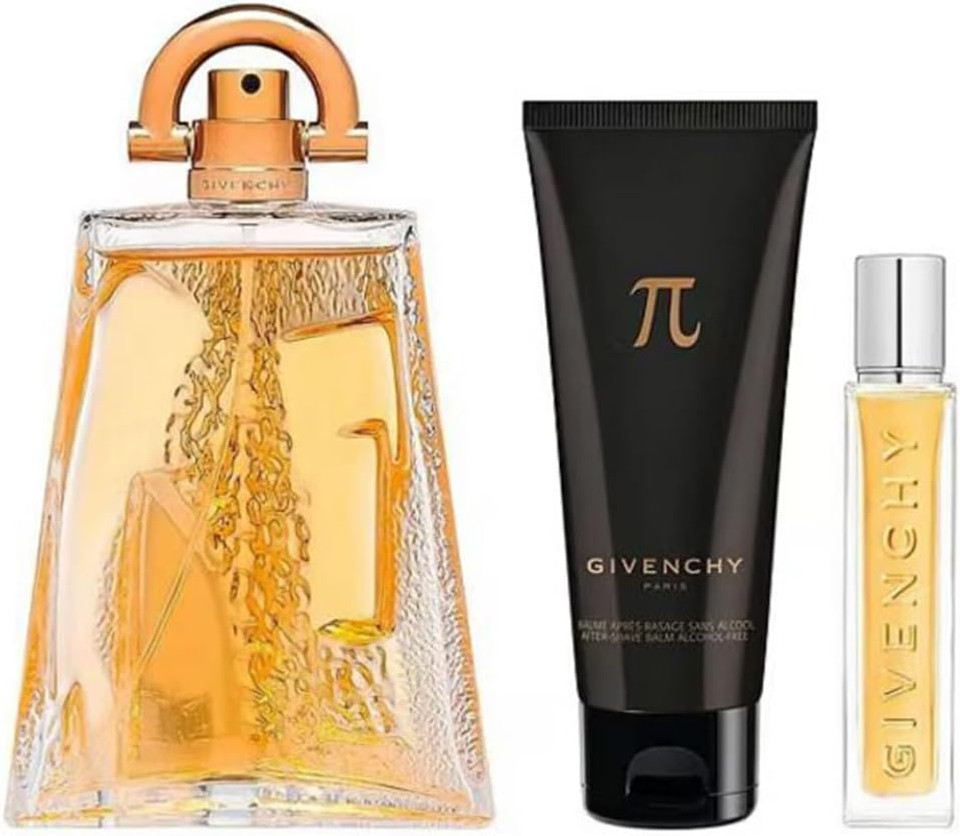 PI by Givenchy for Men - 3 Pc Gift Set 3.3oz EDT Spray, 0.42oz EDT Spray, 2.5oz After Shave Balm