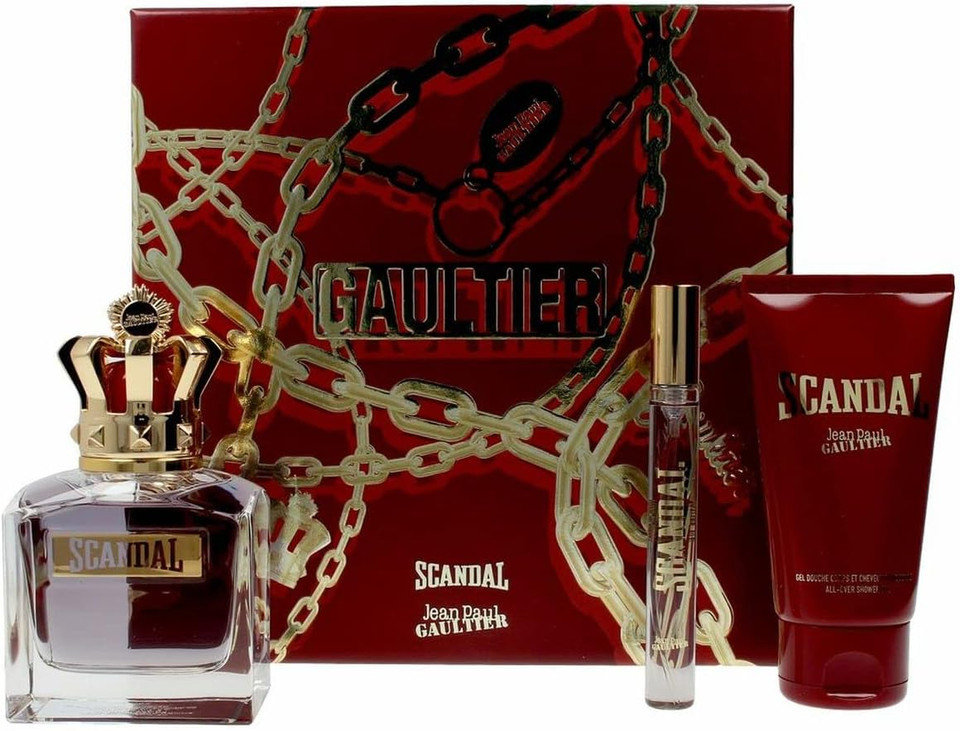 Scandal by Jean Paul Gaultier for Men - 3 Pc Gift Set 3.4oz EDT Spray, 0.34oz EDT Spray, 2.5oz Shower Gel