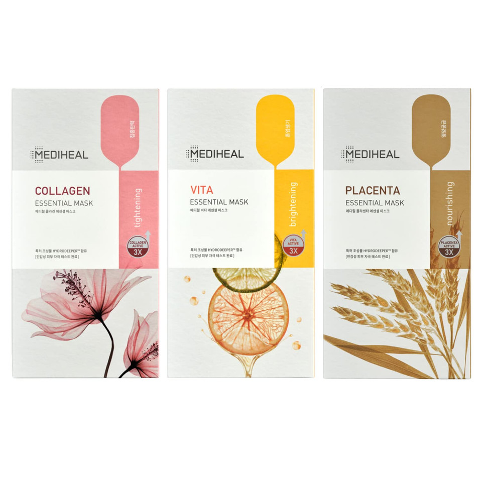 Mediheal Official [Korea'S No 1 Sheet Mask] - Hero Intensive Smooth Balanced Fine Lines Care Collagen Vita Placenta Jumbo Pack(30 Pack)