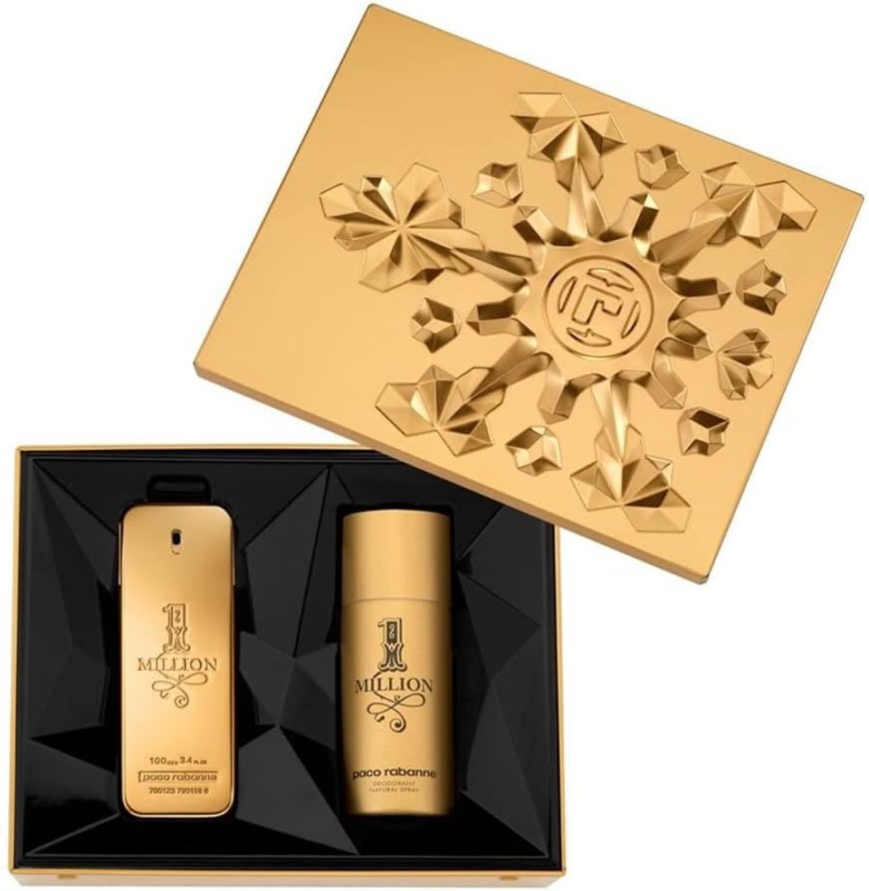 Paco Rabanne One Million Set for Men, Eau de Toilette Spray 100 ml, Deodorant Spray 150 ml, Pack of 1 (1x 0.95 kg)