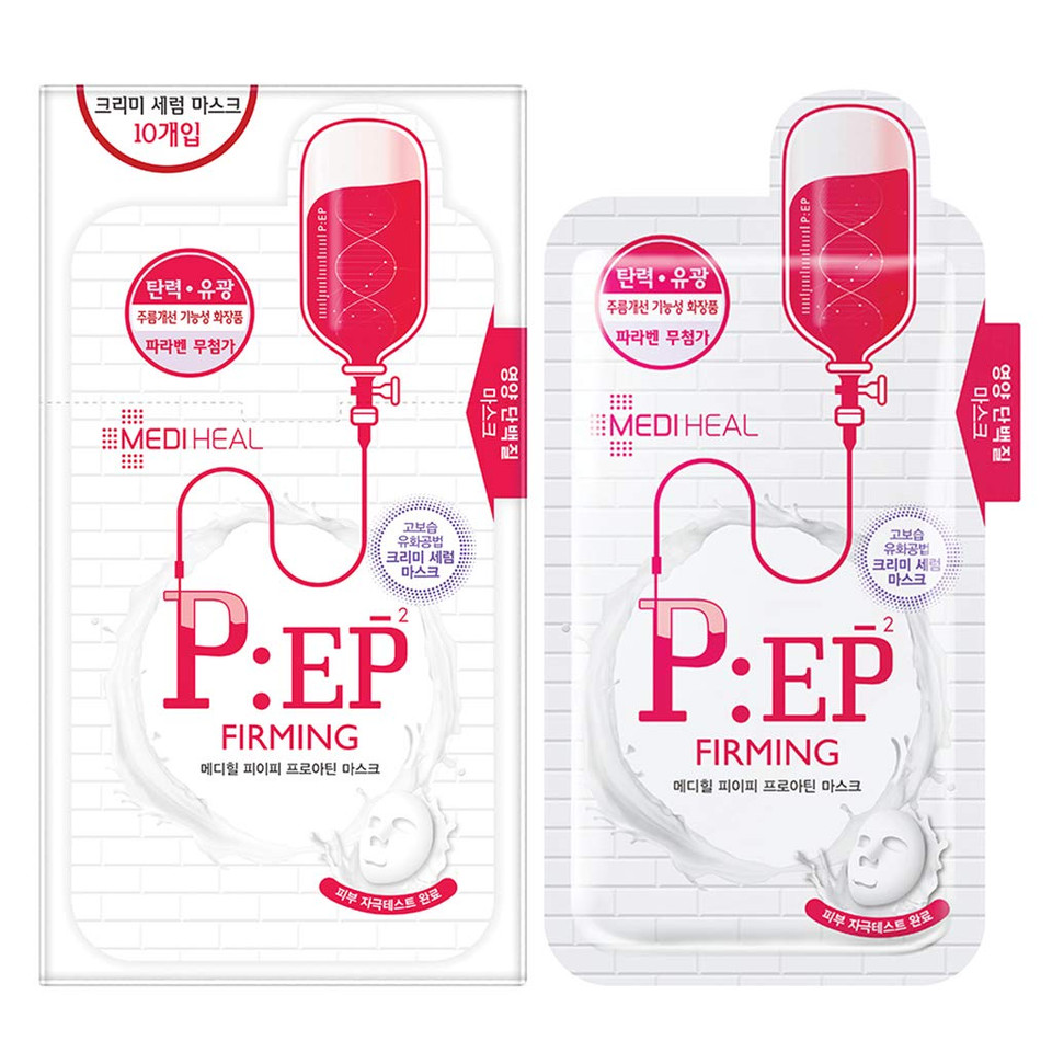 Mediheal P: Ep Proatin Sheet Mask, Pack Of 10 - Anti-Wrinkle And Firming Face Mask With Amino Acids And Peptides, High Moisture Creamy Essence And Face Liftingp: Ep