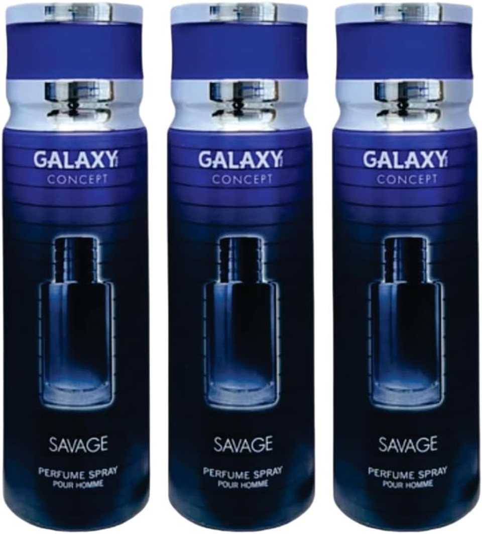 Savage Parfum for Men | Pack of 3  Savage Perfume Spray for Men 200ml | Bergamot, Cedar and Musk Fragrance | Savage Perfume Deodorant Spray Made in Dubai by Sapphires choice