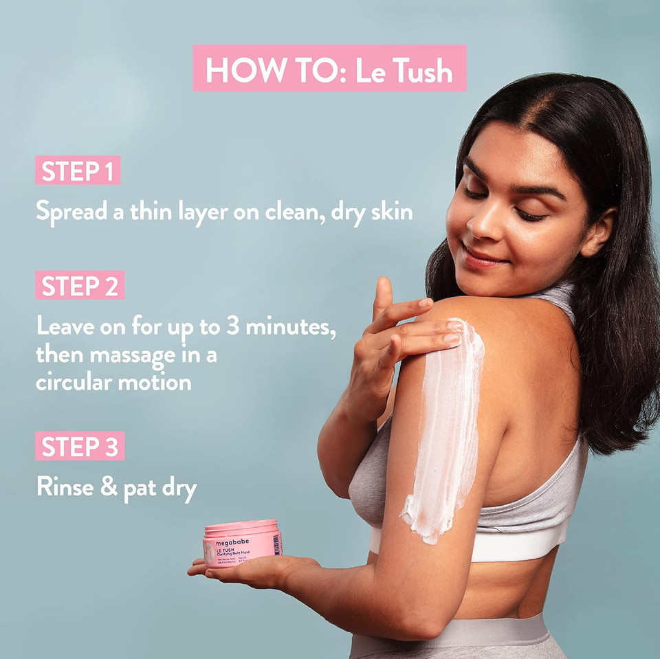 Megababe Butt & Body Acne Mask - Le Tush | Clarifying, Exfoliating & Hydrating | 6.7 Fl Oz