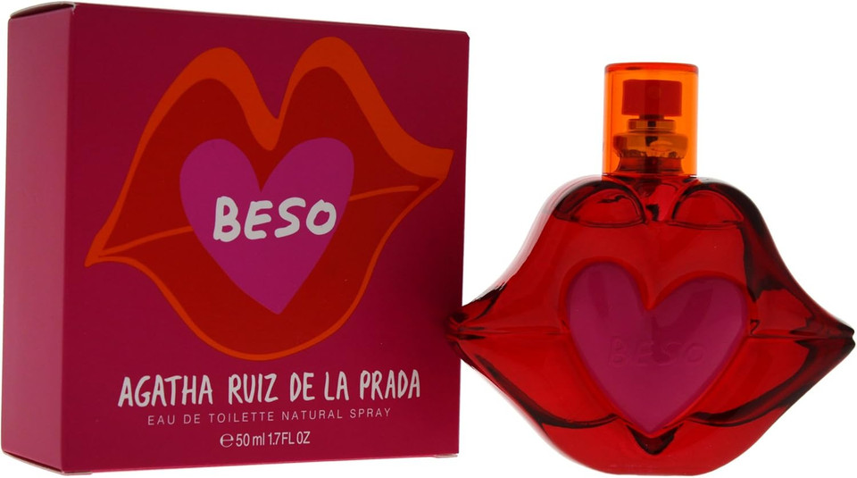 Agatha Ruiz de la Prada Perfumes - Beso, Eau de Toilette for Women - Long Lasting - Playful, Charming and Modern Fragance - Citrus, Floral, Apple and Jasmine Notes - Ideal for Day Wear - 50 ml