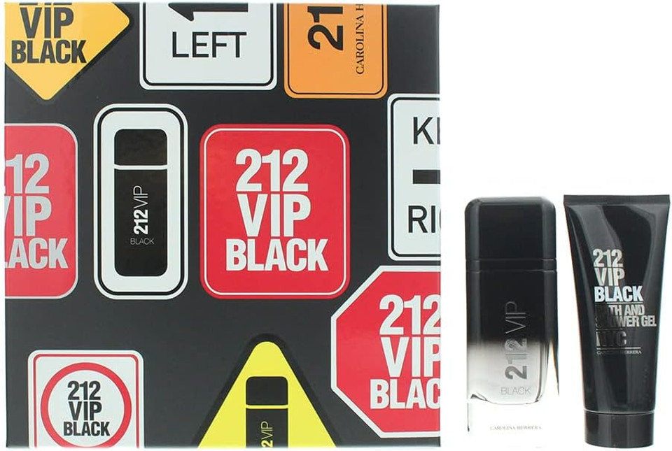 Carolina Herrera 212 Vip Black 2 Piece Gift Set: Eau De Parfum 100Ml - Shower Gel 100Ml