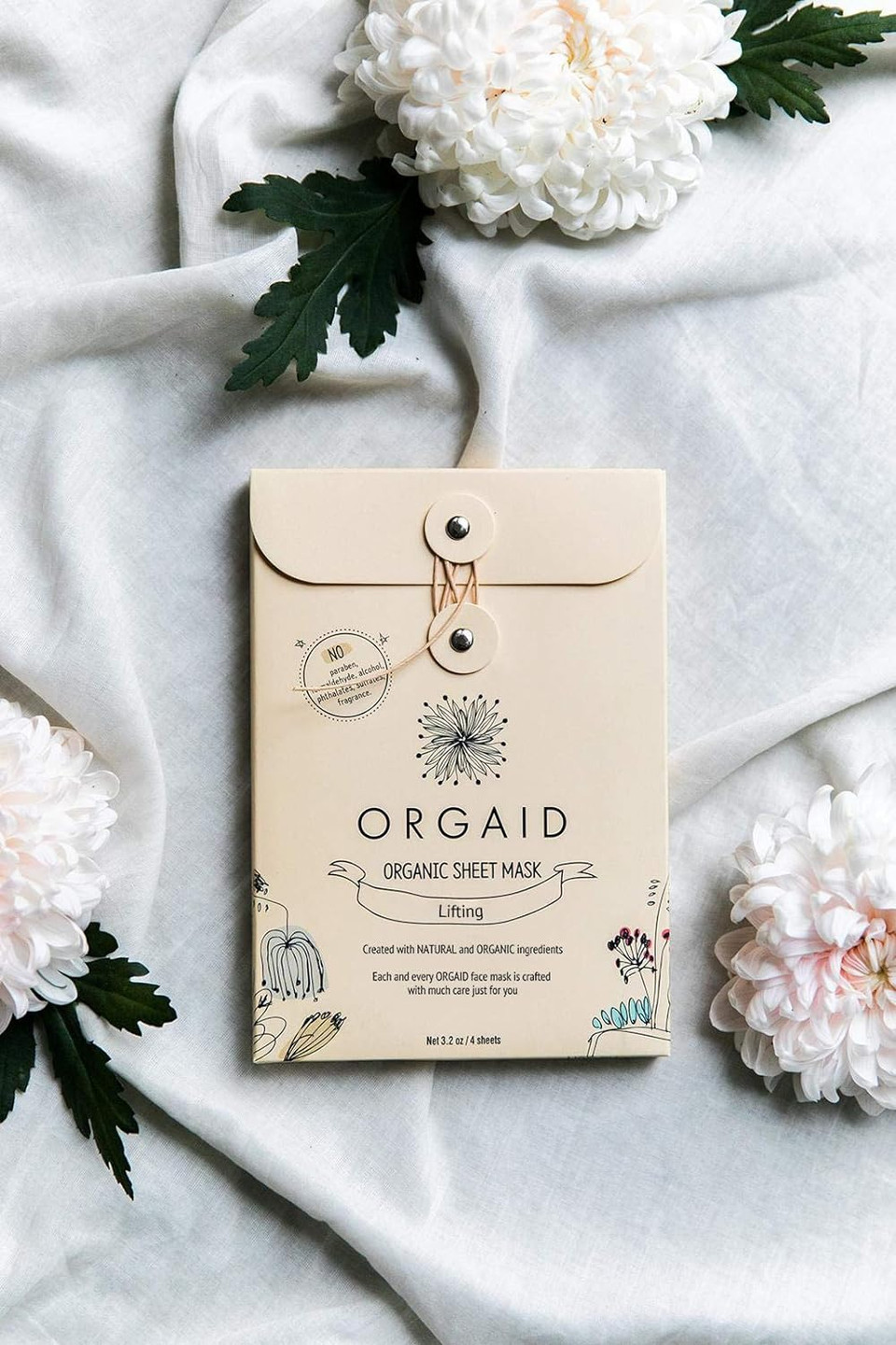 Orgaid Organic Sheet Mask | Made In Usa (Pack Of 4) (Firming & Nourishing)