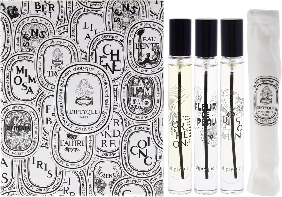Discovery Mini Set by Diptyque for Unisex - 3 Pc Mini Gift Set 0.33oz Fleur de Peau EDP Spray, 0.33oz Do Son EDP Spray, 0.33oz Orpheon EDP Spray