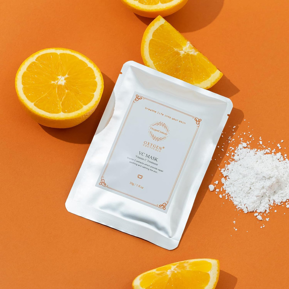 Oxygenceuticals Vc Mask, Premium Peel Off Algae Mask, Vitamin C Peel Off Mask, 30 Gram/1 Oz (5 Packs)