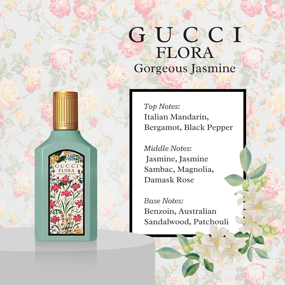 Gucci Flora Gorgeous 4 Piece Set for Women (Gardenia + Gardenia + Jasmine + Magnolia), 4×0.16 Ounce Parfum Spray