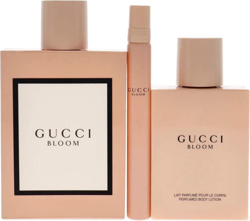 Gucci Bloom by Gucci for Women - 3 Pc Gift Set 3.3oz EDP Spray, 3.3oz Perfumed Body Lotion, 0.33oz EDP Spray