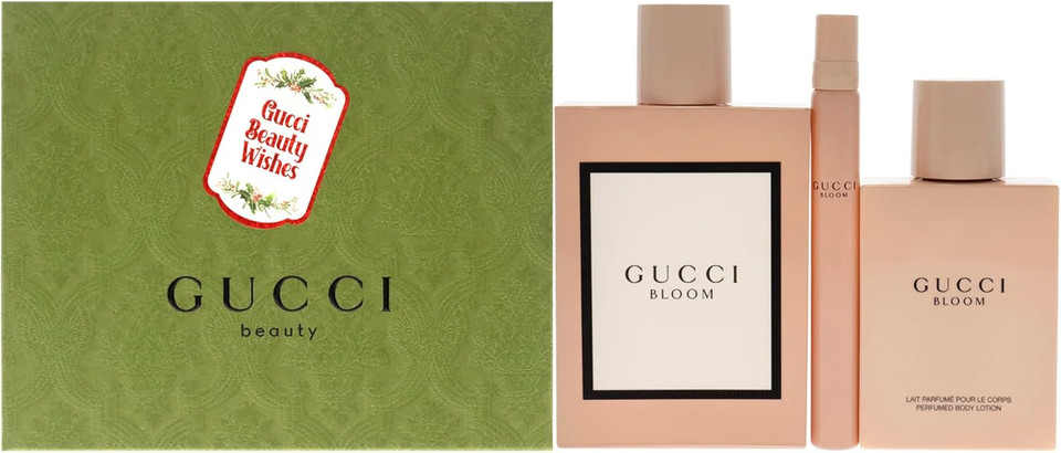 Gucci Bloom by Gucci for Women - 3 Pc Gift Set 3.3oz EDP Spray, 3.3oz Perfumed Body Lotion, 0.33oz EDP Spray