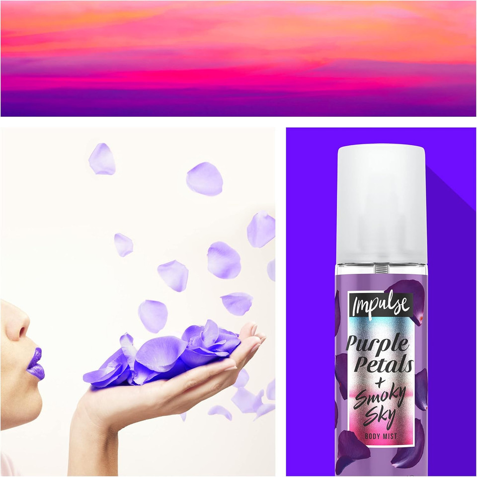 Impulse Body Mist, Tropical Beach + Espresso, Fragrance Spray, 6 x 150ml