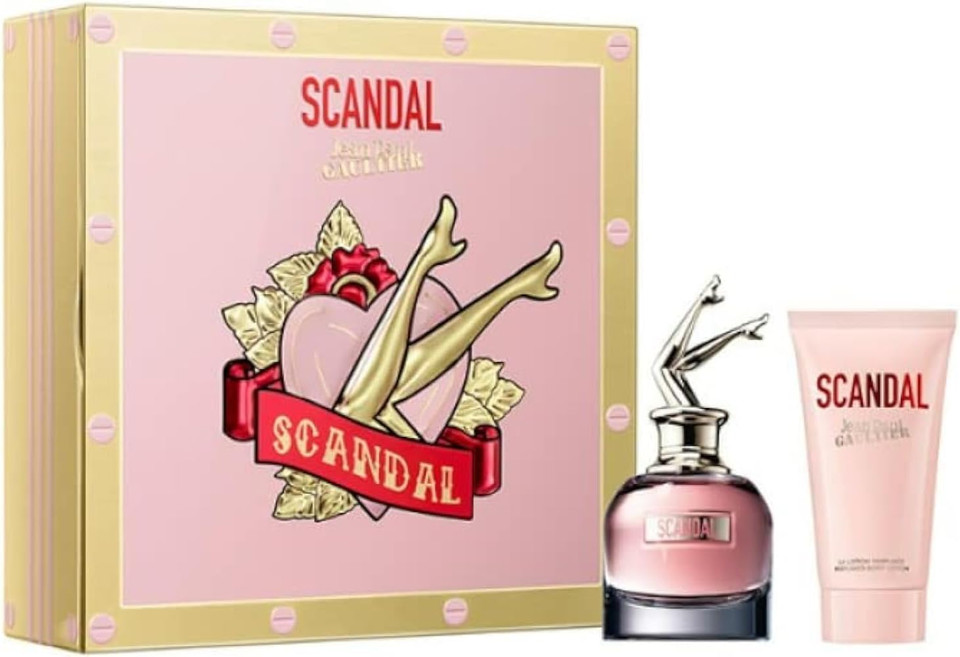 Jean Paul Gaultier Scandal Eau De Parfum Spray 50ml & 75ml Perfumed Body Lotion, Gift Set