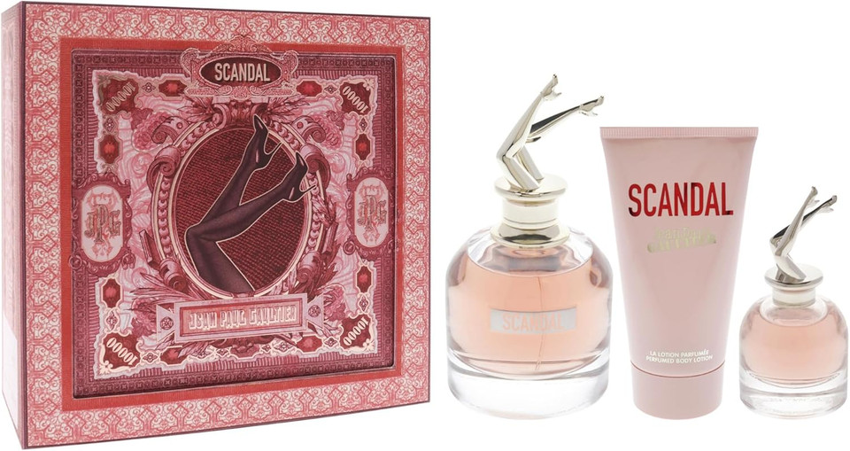 Scandal by Jean Paul Gaultier for Women - 3 Pc Gift Set 2.7oz EDP Spray, 0.20oz EDP Spray, 2.5oz Perfumed Body Lotion Scandal by Jean Paul Gaultier for Women - 3 Pc Gift Set 2.7oz EDP Spray, 0.20oz EDP Spray, 2.5oz Perfumed Body Lotion