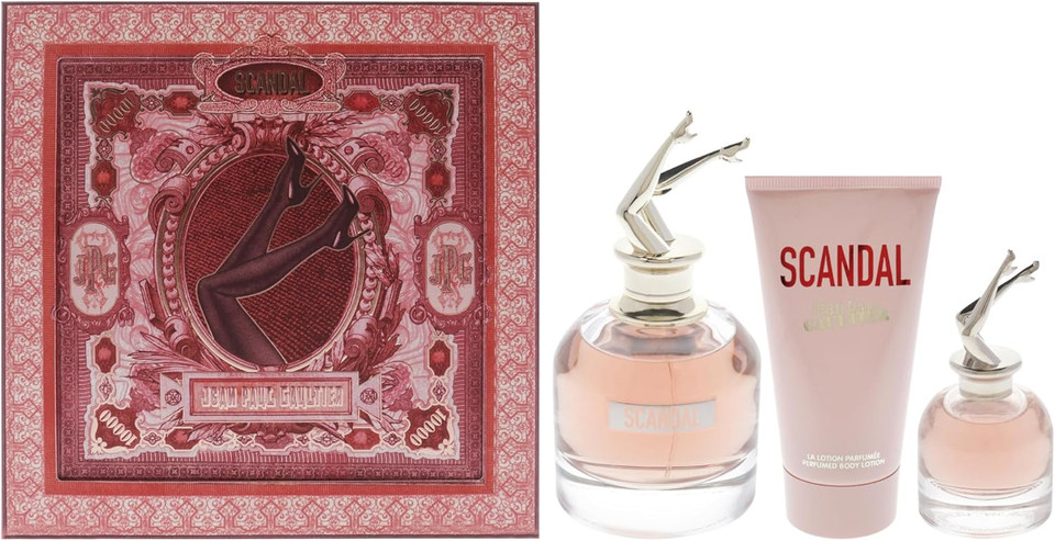 Scandal by Jean Paul Gaultier for Women - 3 Pc Gift Set 2.7oz EDP Spray, 0.20oz EDP Spray, 2.5oz Perfumed Body Lotion Scandal by Jean Paul Gaultier for Women - 3 Pc Gift Set 2.7oz EDP Spray, 0.20oz EDP Spray, 2.5oz Perfumed Body Lotion
