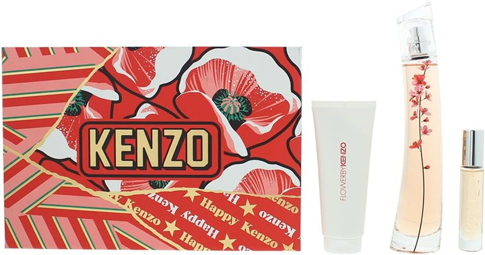 Kenzo Flower Ikebana Sakura Eau de Parfum 3 Piece Gift Set