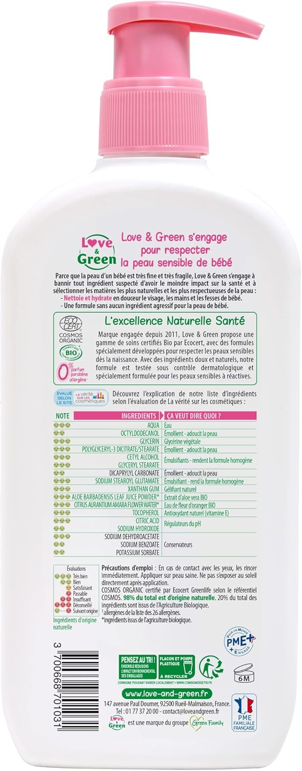 Love & Green Organic Moisturizing Cleansing Milk 500ml