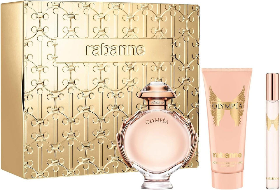 Paco Rabanne Olympea Eau de Parfum 80ml Gift Set 2024 (Contains 80ml EDP, 100ml Body Lotion and 10ml Travel Spray)