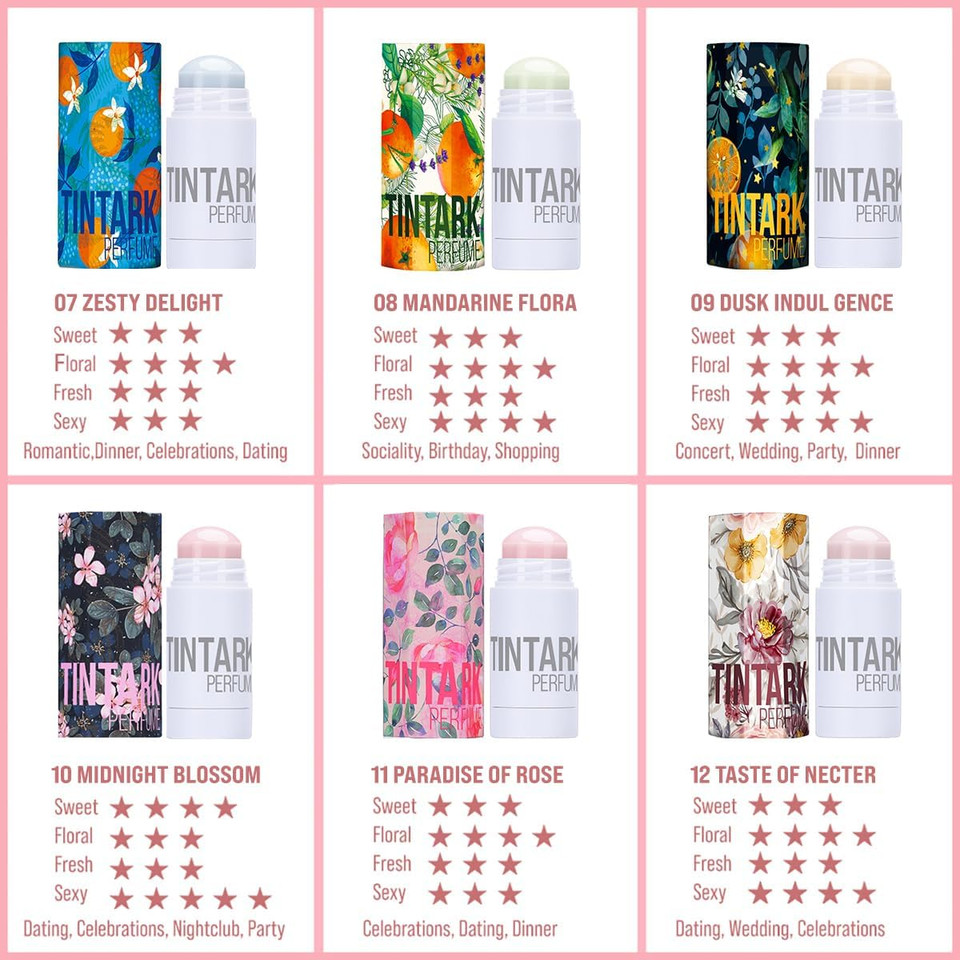 Solid Perfume Stick, Portable Travel Perfumes for Women's Fragrances Long Lasting, Inspired by NO.5 Perfume, Natural & Safe Ingredients (09 DUSK INDULGENCE)