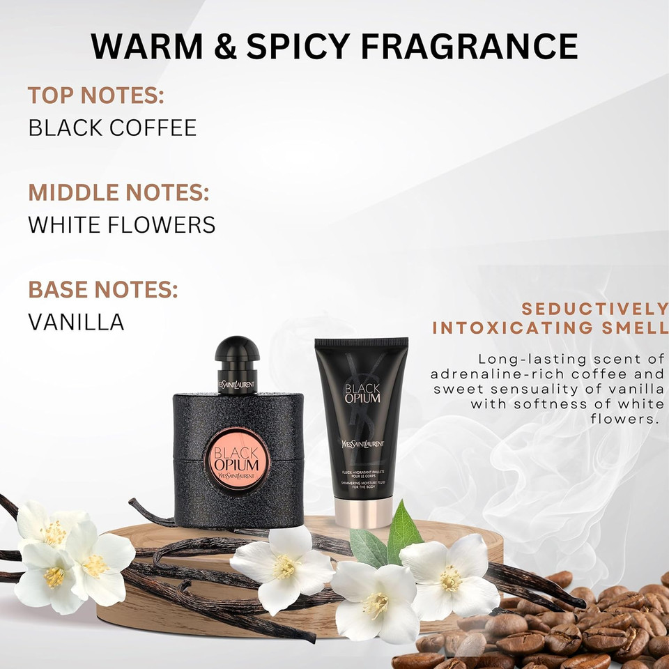 Yves Saint Laurent Black Opium Eau de Parfum Spray 50ml & Shimmering Moisturising Fluid 50ml