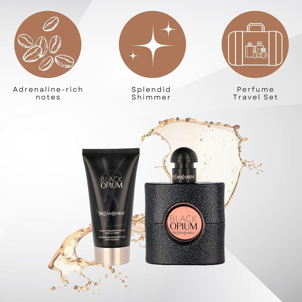 Yves Saint Laurent Black Opium Eau de Parfum Spray 50ml & Shimmering Moisturising Fluid 50ml