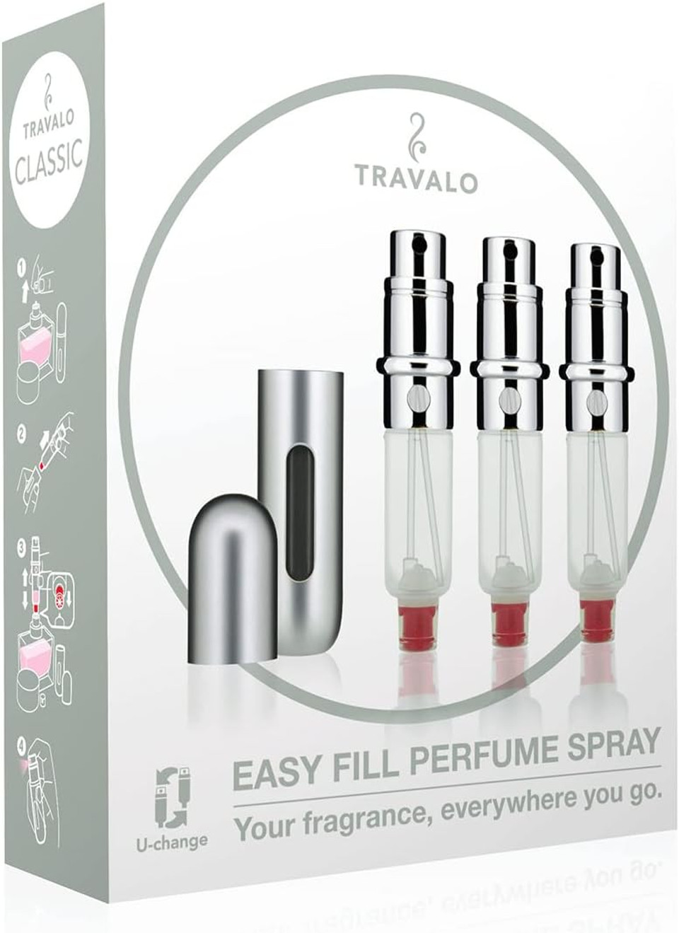 Travalo Classic HD Bag Sprays Silver Set of 3 Refills