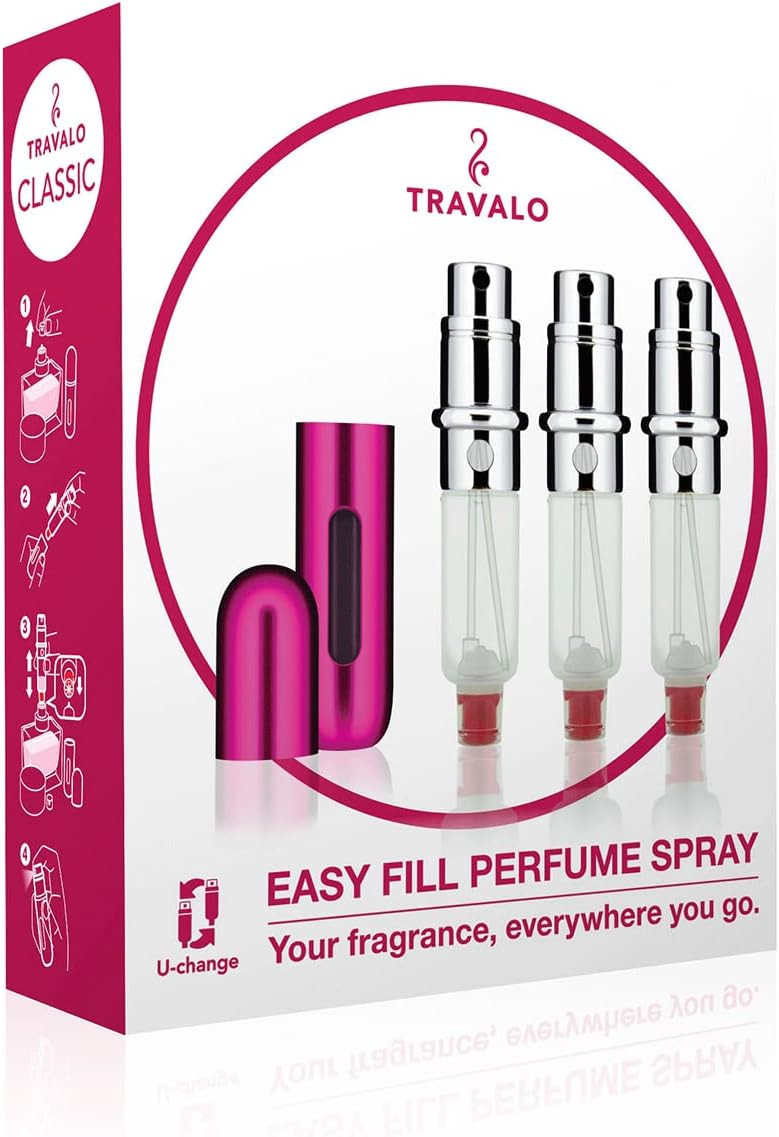 Travalo Classic HD Bag Sprays (Set of 3 Hot Pink