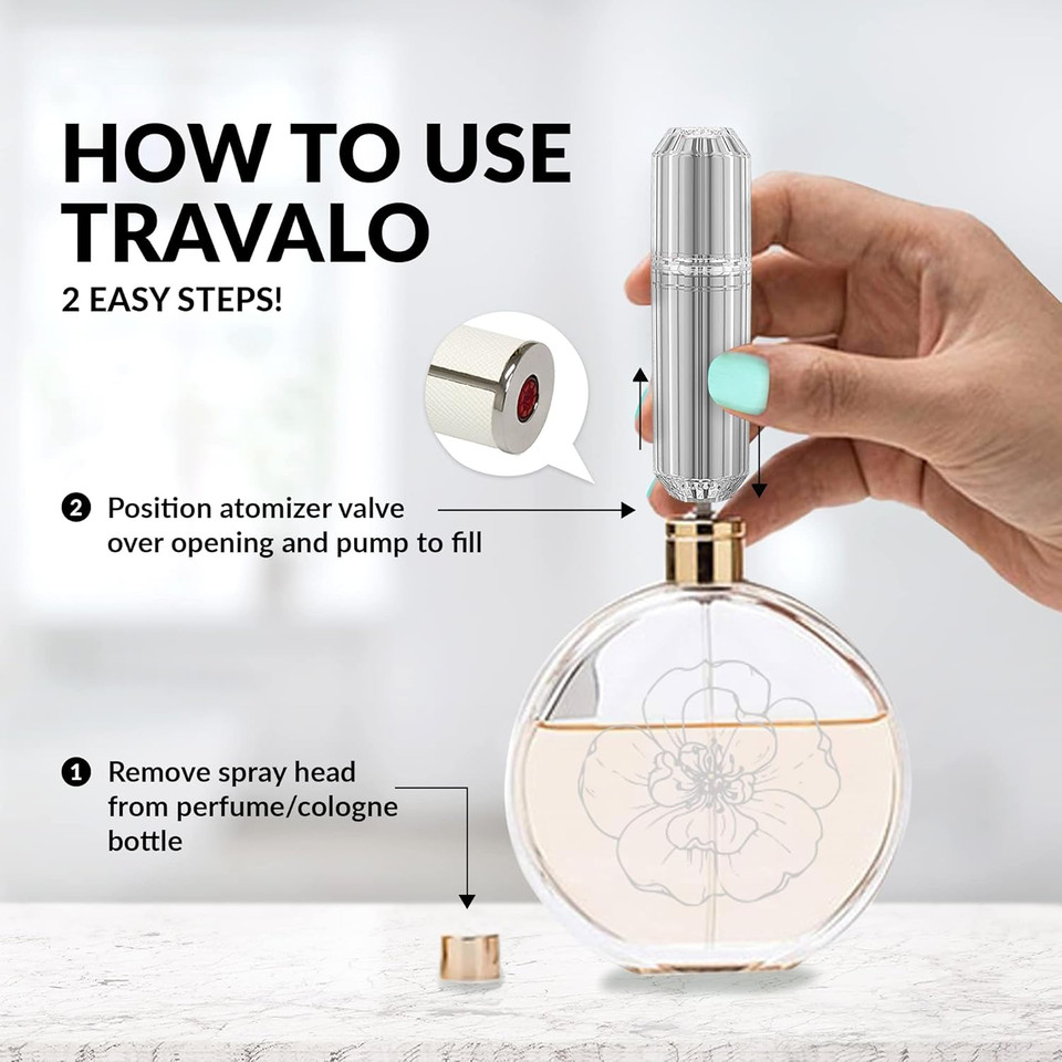 Travalo Bijoux Oval Silver Perfume Atomiser