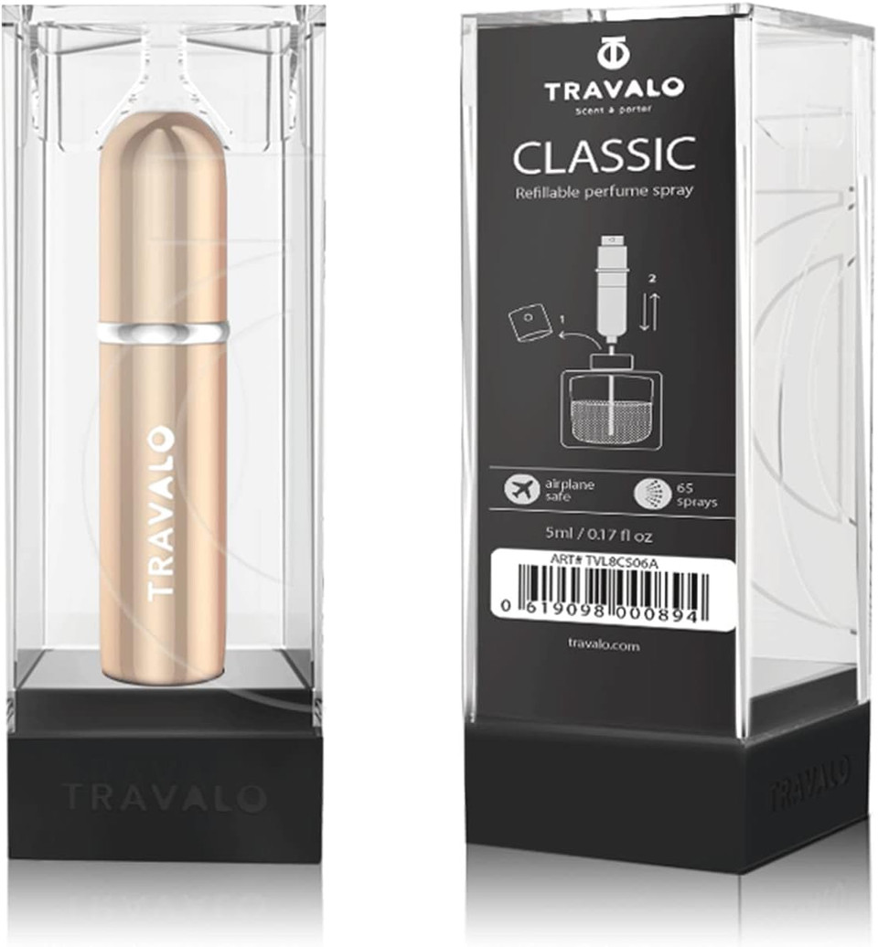 Travalo - Classic Refillable Perfume Spray - Revamped refill system - Durable Travel Spray - TSA Approved Atomizer - Aircraft Grade Aluminum Spray - Glass - Black - Unisex - 0.13oz, m Travalo - Classic Refillable Perfume Spray - Revamped refill system - Durable Travel Spray - TSA Approved Atomizer - Aircraft Grade Aluminum Spray - Glass - Black - Unisex - 0.13oz, m