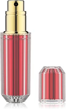 Travalo Bijoux Oval Perfume Atomizer Bundle - Leak-Proof and TSA Approved for Air Travel - Reusable, Easy Fill Mini Pump Sprayer - Lightweight, Crystal-Like Outer Shell - Red, Gold, Silver - 3 Pack