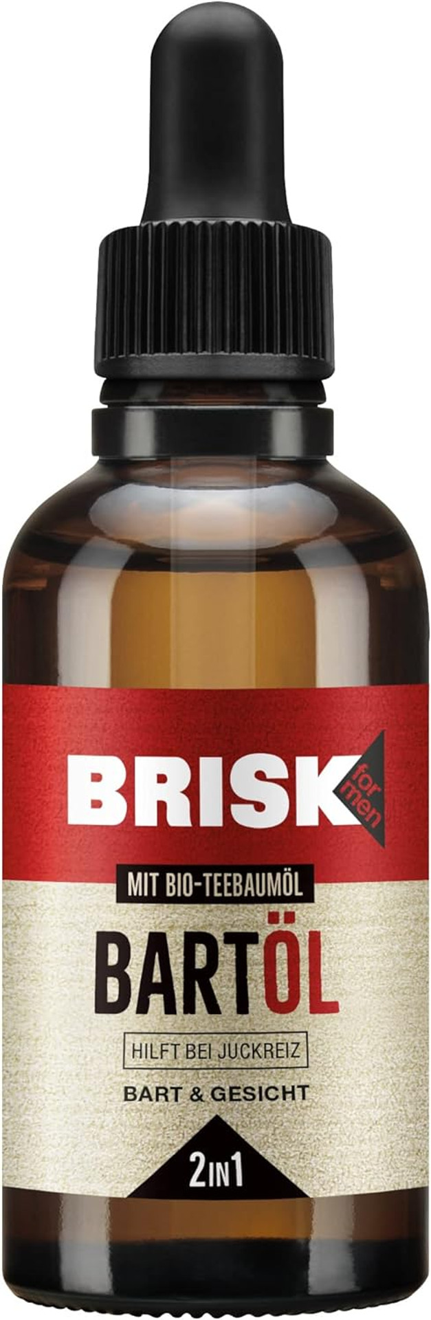 BRISK 2-in-1 Beard Oil for Men, 50 ml, Beard Care with Organic Tea Tree Oil, Absorbs Quickly, for Nourished Skin & Soft Beard Hair, Non-Greasy, Also for Shaving, Face Care for Men BRISK 2-in-1 Beard Oil for Men, 50 ml, Beard Care with Organic Tea Tree Oil, Absorbs Quickly, for Nourished Skin & Soft Beard Hair, Non-Greasy, Also for Shaving, Face Care for Men