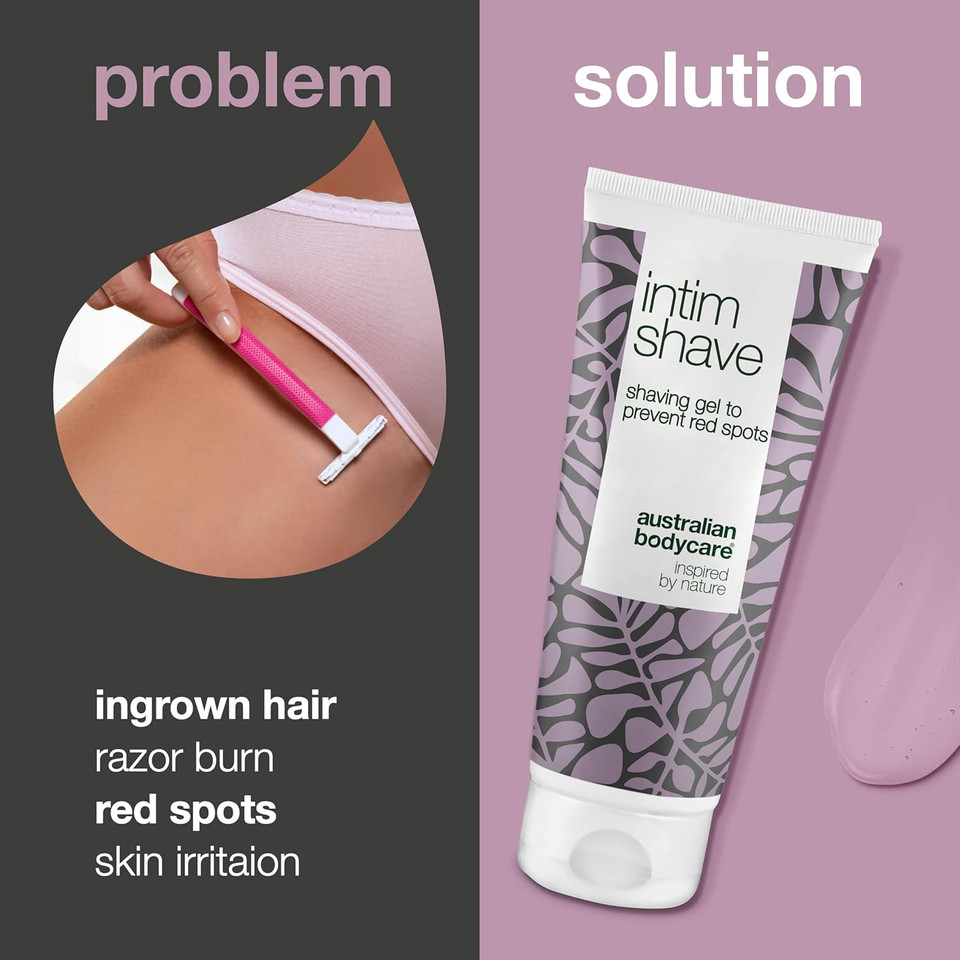 Australian Bodycare intim Shave 100ml - Intimate Shaving Gel with Tea Tree Oil for Ingrown Hairs, Irritation & Razor Bumps, for Bikini line Shaving and Shaving The Intimate Area, pH Balanced (100 ml)