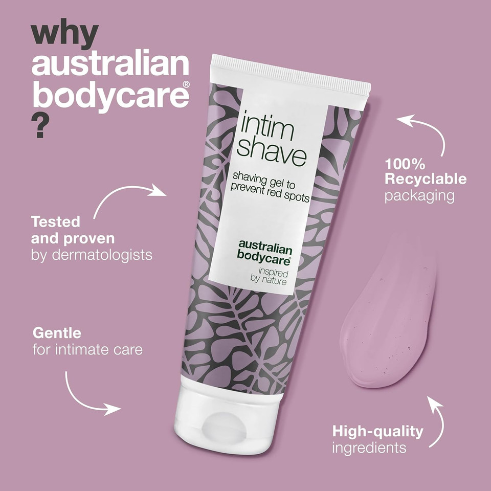 Australian Bodycare intim Shave 100ml - Intimate Shaving Gel with Tea Tree Oil for Ingrown Hairs, Irritation & Razor Bumps, for Bikini line Shaving and Shaving The Intimate Area, pH Balanced (100 ml)