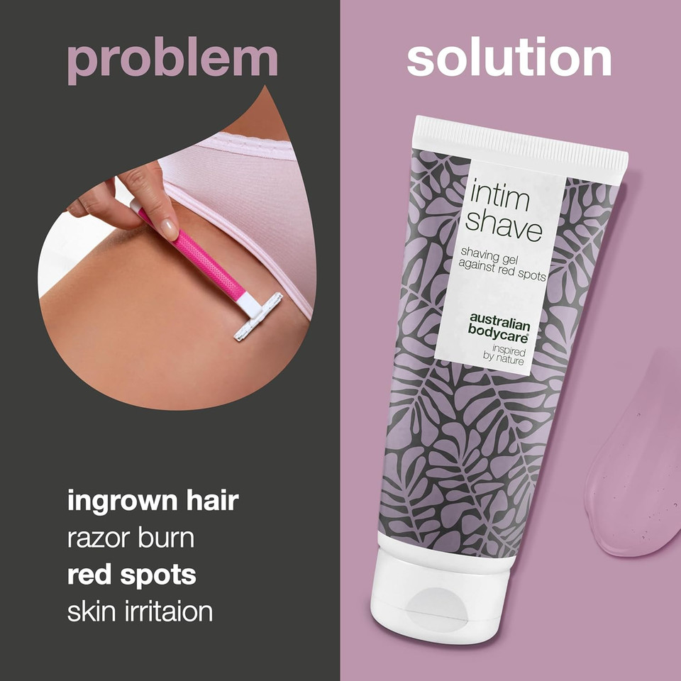 Australian Bodycare intim Shave 200ml - Intimate Shaving Gel with Tea Tree Oil for Ingrown Hairs, Irritation & Razor Bumps, for Bikini line Shaving and Shaving The Intimate Area, pH Balanced (200 ml)