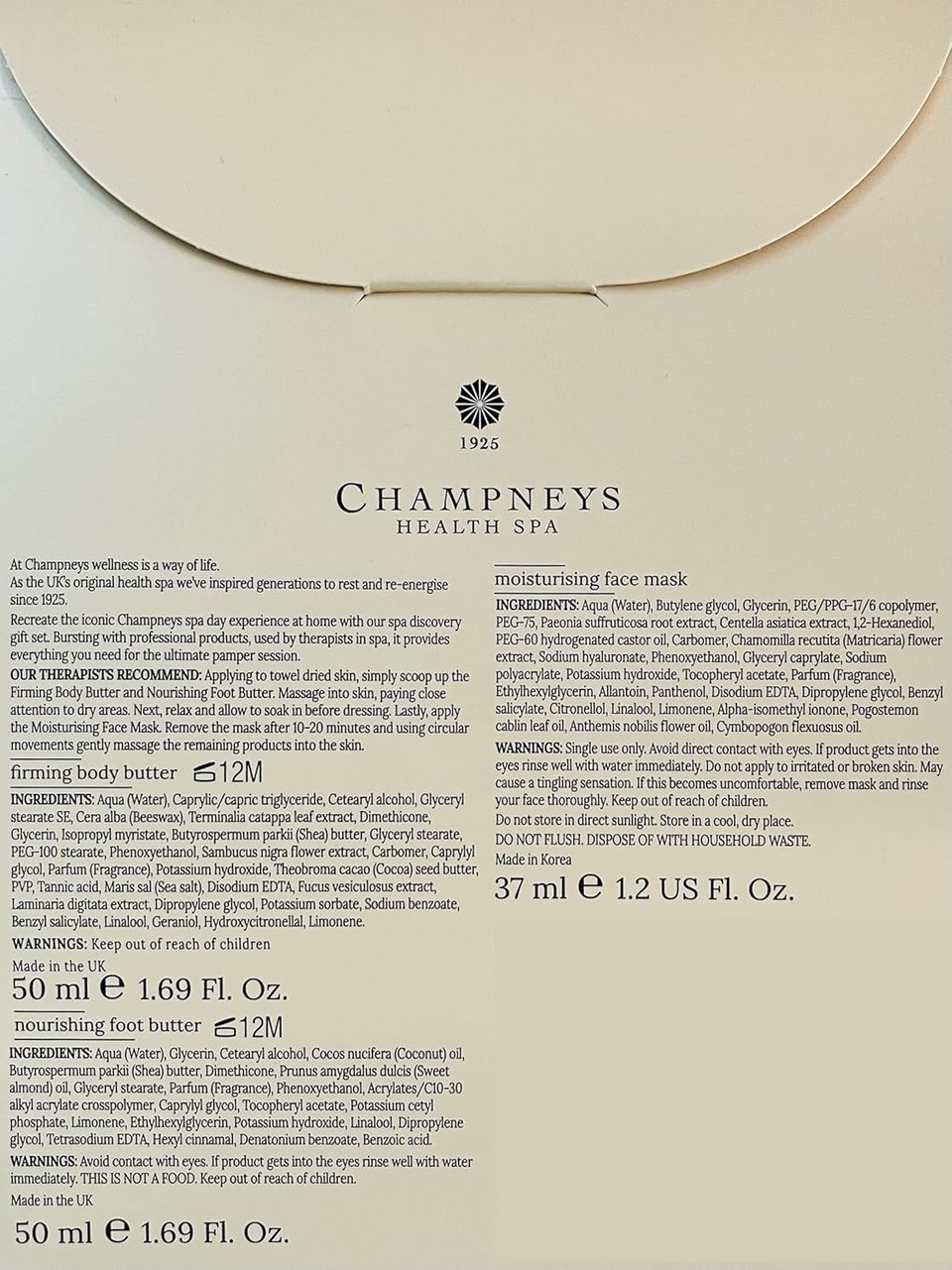 Champneys Spa Discovery Collection Gift Set - Unisex Spa Gift Set - Face & Feet - Moisturizing & Firming Skin - Collection