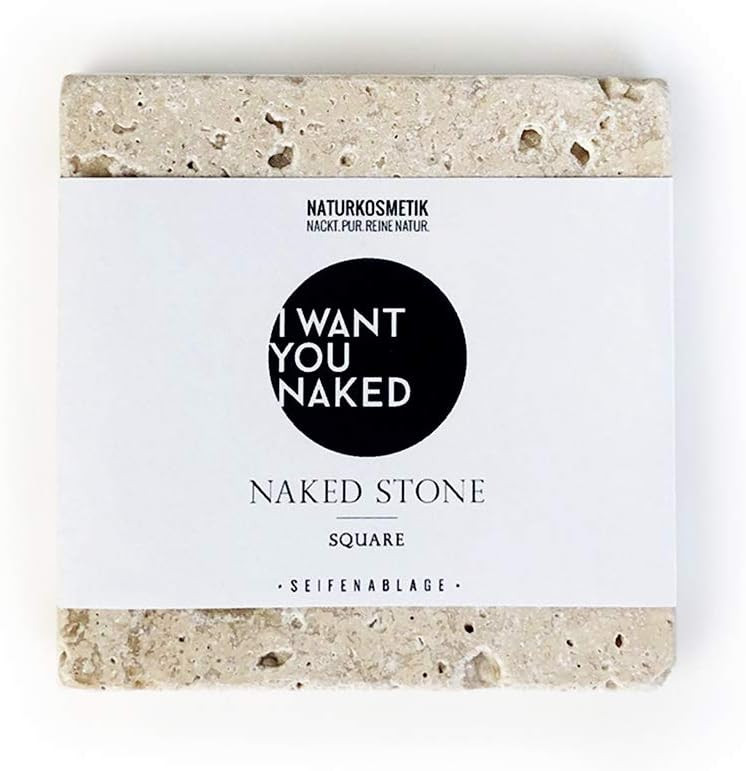 I WANT YOU NAKED NAKED SOAPSTONE SQUARE|Soap Stone Travertine - Square, 240 g