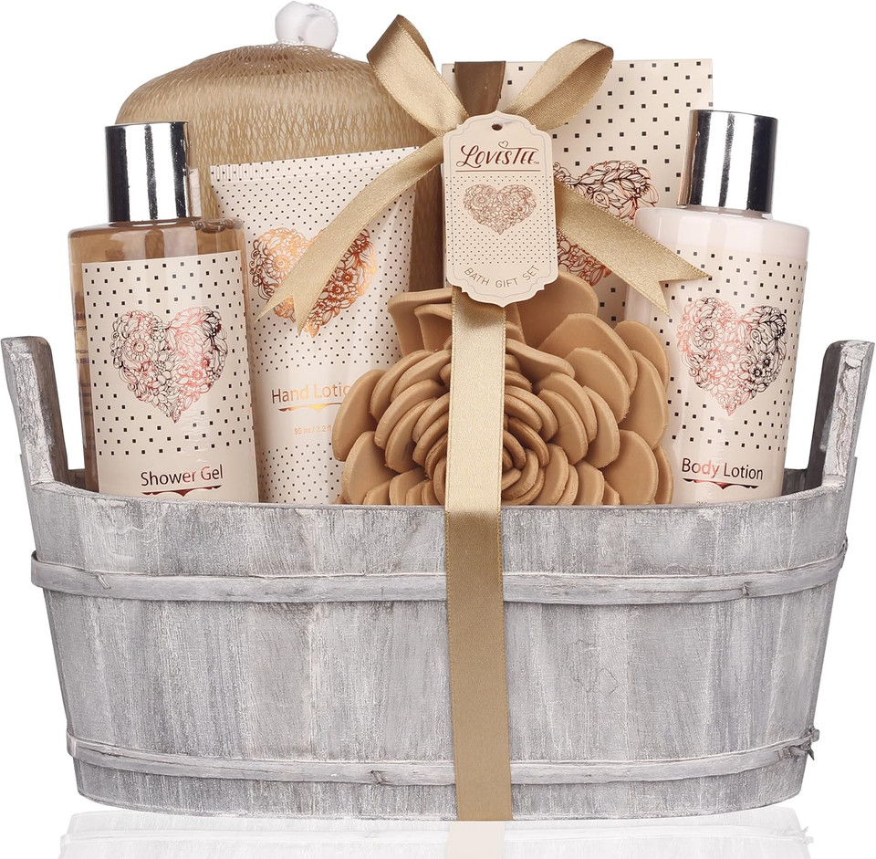 Spa Gift Basket – Bath and Body Set with Vanilla Fragrance by Lovestee - Bath Gift Basket Includes Shower Gel Body Lotion Hand Lotion Bath Salt Eva Sponge and a Bath Puff Spa Gift Basket – Bath and Body Set with Vanilla Fragrance by Lovestee - Bath Gift Basket Includes Shower Gel Body Lotion Hand Lotion Bath Salt Eva Sponge and a Bath Puff