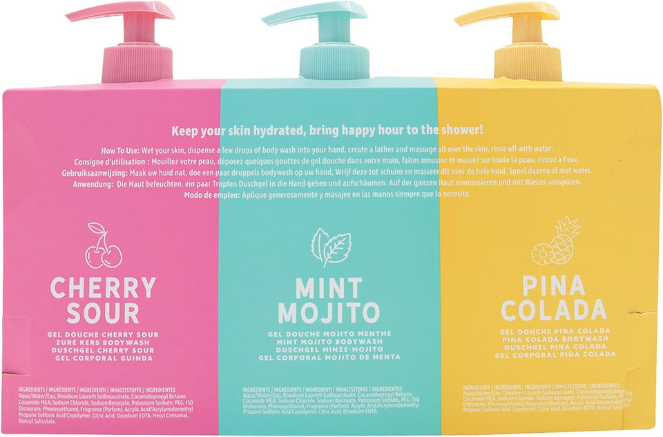 Cocktail Hour Body Wash Gift Set of 3 x 300ml/1.7floz Cocktail Hour Body Wash Gift Set of 3 x 300ml/1.7floz