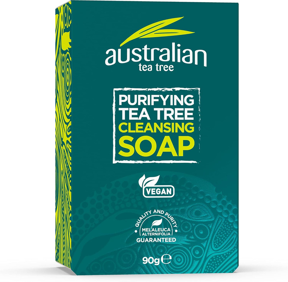 Australian Tea Tree Soap Bar, Purifying, Natural, Vegan, Cruelty Free, Paraben and SLS Free, Cleansing, 90 g (Pack of 2) Australian Tea Tree Soap Bar, Purifying, Natural, Vegan, Cruelty Free, Paraben and SLS Free, Cleansing, 90 g (Pack of 2)