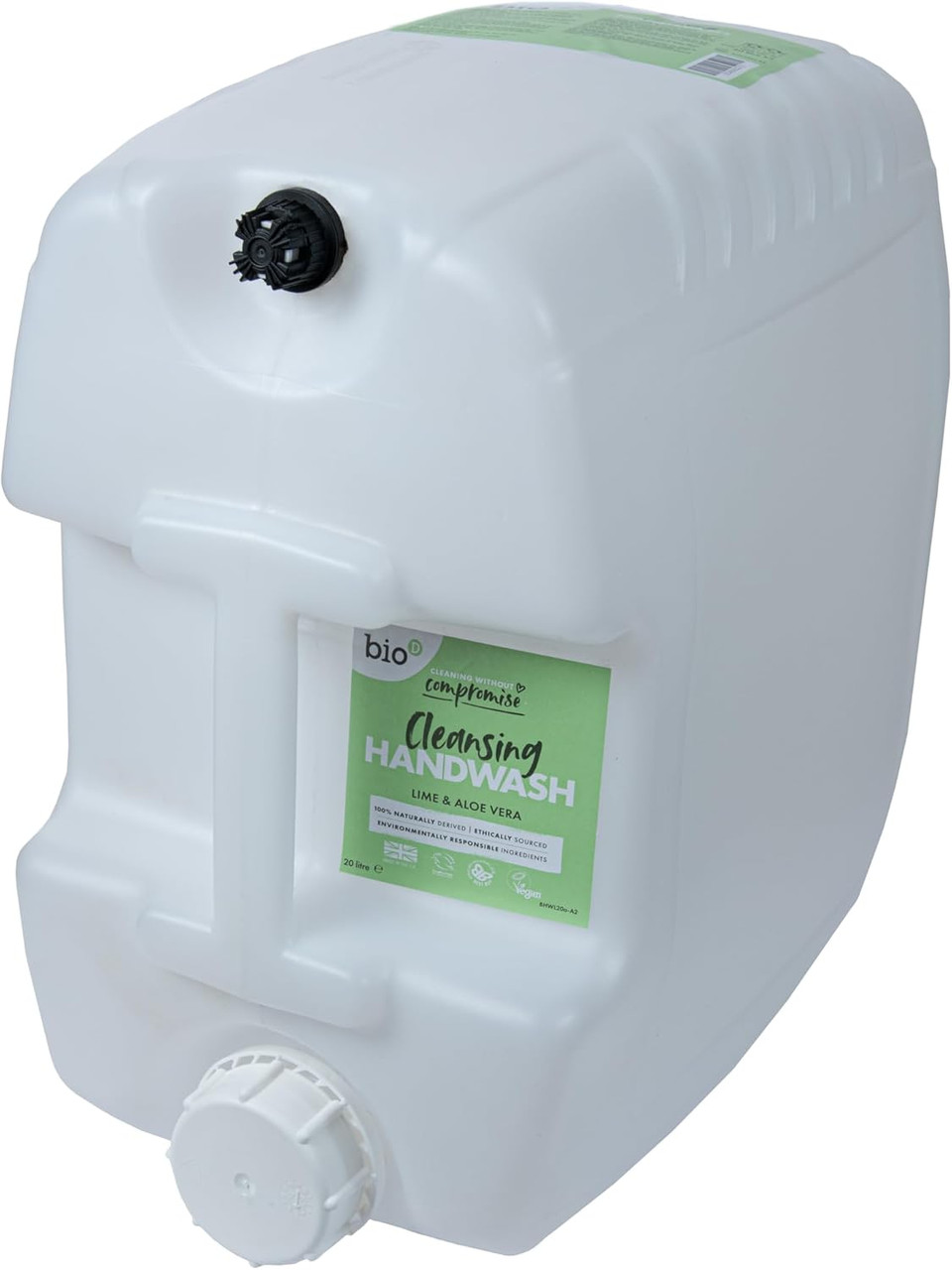 Bio-D Anti Bacterial Cleansing Hand Wash with Lime and Aloe Vera 20L | Fragrance Free | Eco Friendly | Allergy Friendly | Vegan | Cruelty Free