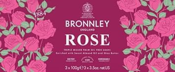 Bronnley Wall Picture Rose 3 x 100 g, Rectangular, Unframed, Pink, Flower, Living Room Decoration, Wall Mounting, Glossy Finish