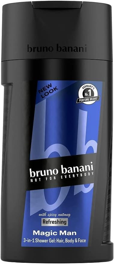 Bruno Banani Fragrance Magic Man Shower Gel 3-in-1 Shower Gel for Body, Hair and Face with Woody Fresh Men's Fragrance 250ml