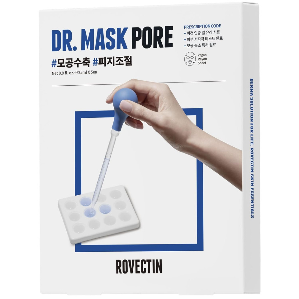 Rovectin Dr. Mask Pore For Sebum Control And Pore Treatment, Hydrating, Pore Tightening(Pack Of 5 Each)5 Count (Pack Of 1)