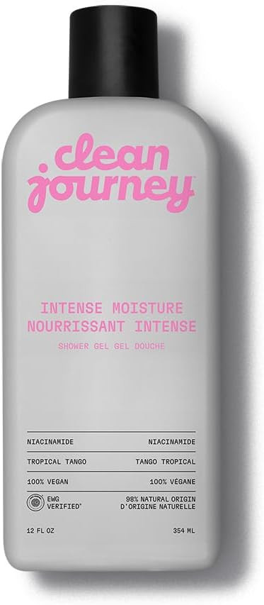 cleanjourney Body Wash, EWG Verified Shower Gel with Niacinamide and Glycerin, Clean Ingredients, Vegan, Intense Moisture, Tropical Tango, 354 mL