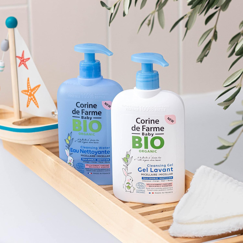 Corine de Farme Scented Micellar Body & Hair Wash Gel, Organic Olive Leaf Extract Formula