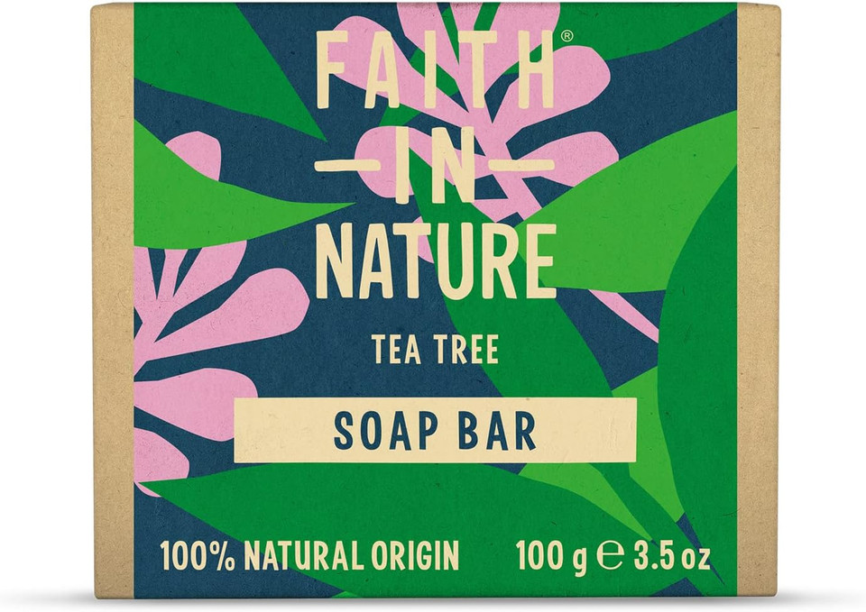 Faith In Nature Natural Tea Tree Hand Soap Bar, Cleansing, Vegan & Cruelty Free, No SLS or Parabens, 100g