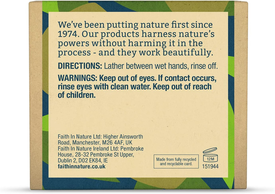 Faith In Nature Natural Hemp Hand Soap Bar, Restoring, Vegan & Cruelty Free, No SLS or Parabens, 100g