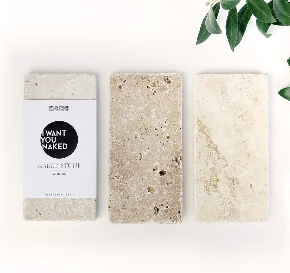 Naked Soap Stone Slim Travertine Rectangular