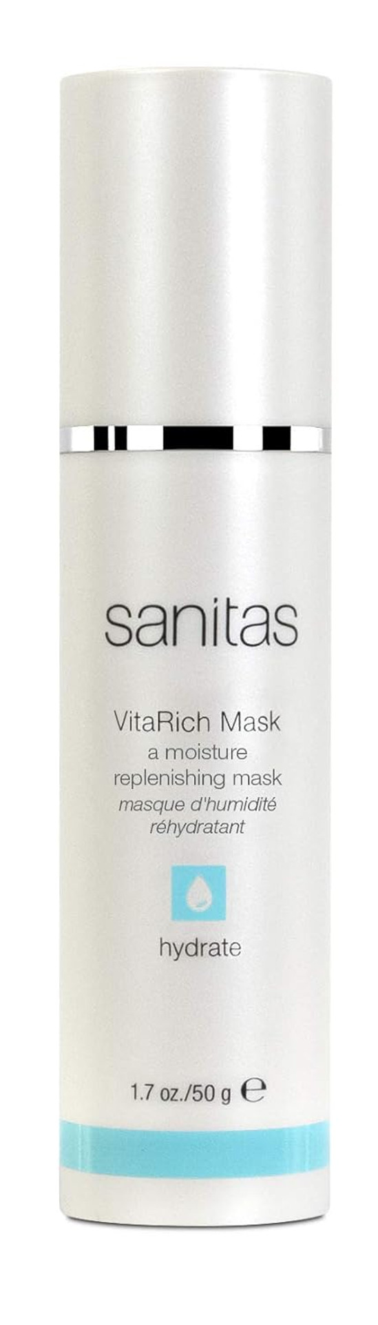 Sanitas Skincare Vitarich Mask, Hydrating Mask For Dry Skin, Multivitamin Blend, Hyaluronic Acid, 1.7 Ounces